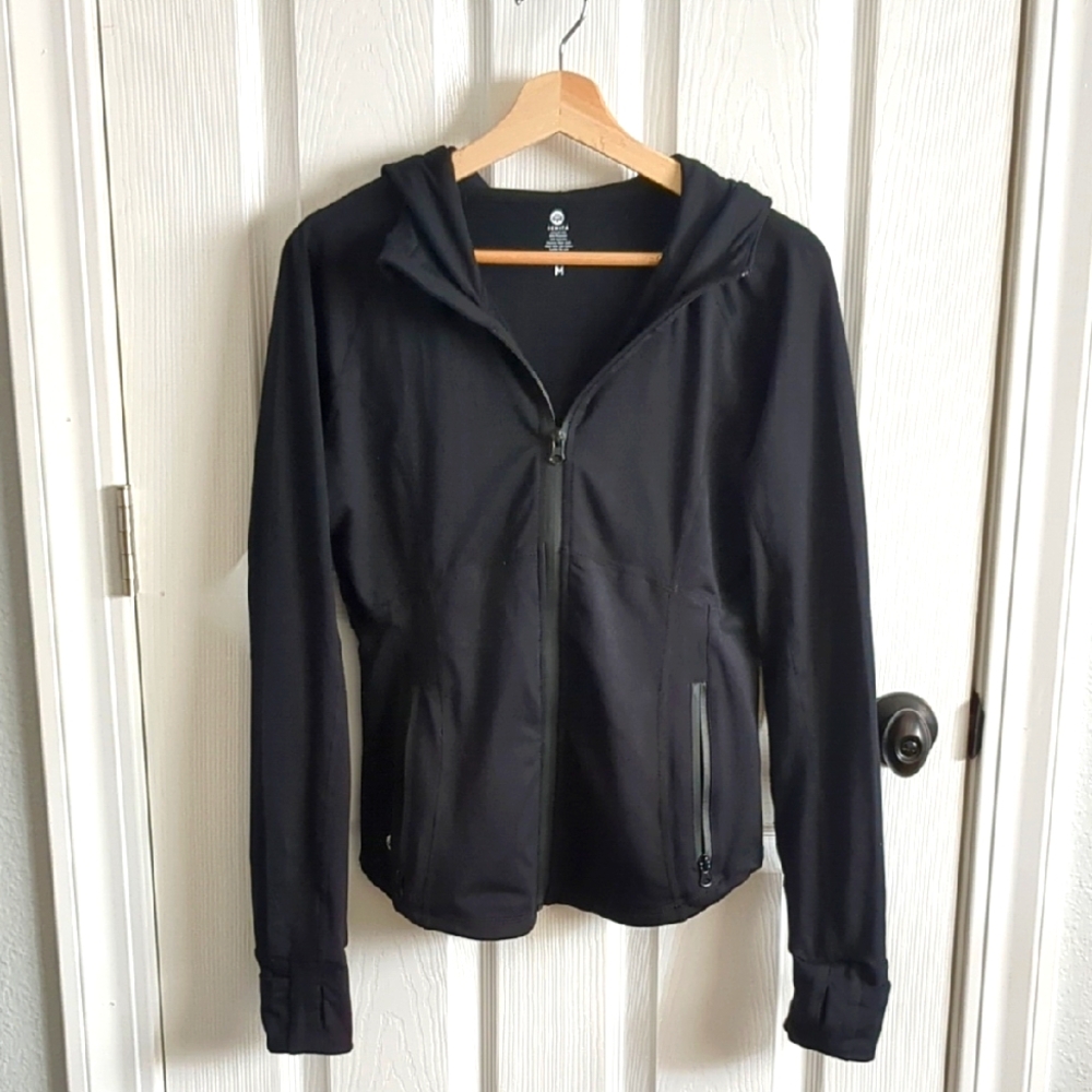 Senita Black Zip-Up Hoodie